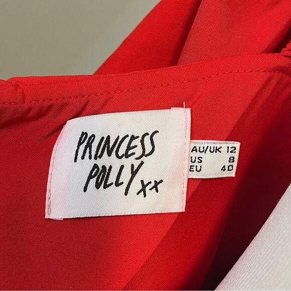 Princess Polly LILLIE Long Sleeve Mini Dress Red Size 8 - Picture 4 of 4